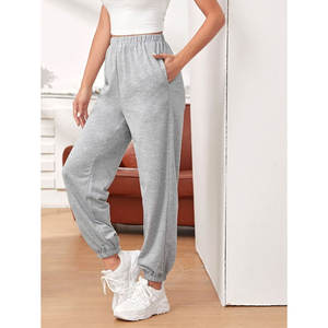 Pantalons de survêtement en molleton 100% coton pour femmes, doux, respirants, avec cordon de serrage, pantalons de survêtement chauds pour l'hiver - Product Image 4