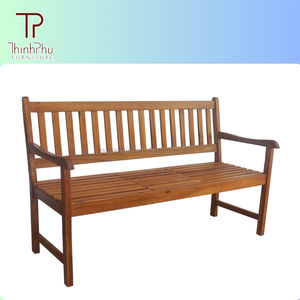 Banc moderne en bois d'acacia massif et durable avec table escamotable, mobilier d'extérieur pour parcs, centres commerciaux, hôtels et villas - Thinh Phu Furniture - Product Image 4