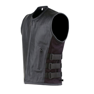 <b>Leather</b> Motorbike Vest New Mens Biker Vest Cowhide <b>Leather</b> Vest - Product Image 4