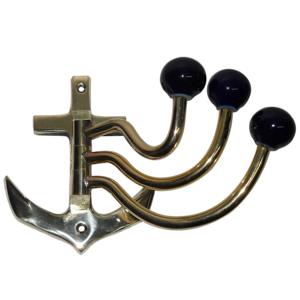 Gancho de pared de latón antiguo Artesanía india de alta calidad con base de madera Producto estándar superior de lujo Artículo de Venta caliente al por mayor - Product Image 1