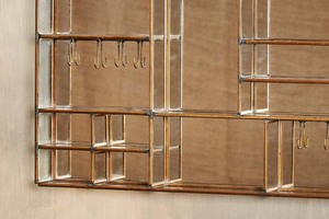 Sáng Tạo Tường Treo Vàng Brass Đóng Khung Kính Mini Tủ Đồ Trang Sức Chủ Organizer Cho Lưu Trữ Và Trang Trí Nội Thất Đồ Trang Sức Móc Áo - Product Image 6