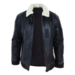 Veste d'hiver pour homme en cuir de haute qualité, personnalisable, avec col en fausse fourrure, style décontracté, coupe-vent, imperméable, écologique, OEM - Product Image 3