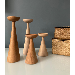 Candelero de madera de diseño creativo de calidad Superior, Color Natural para mesa de comedor o decoración del hogar, última llegada - Product Image 1