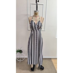 Vestido Maxi Largo Estampado con Tirantes Finos y Abertura Frontal para Mujer, Marca Jane's, Ideal para la Playa y Vacaciones de Verano - Product Image 6