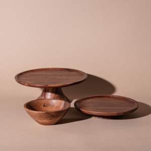 ไม้อะคาเซียไม้ธรรมชาติสีทำด้วยมือไม้อะคาเซียเค้กทำด้วยมืองานตามสั่ง - Product Image 1