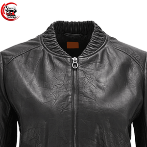 Venta al por mayor de chaqueta de moda de cuero genuino de las mujeres de longitud larga de mezclilla con relleno de algodón transpirable y decoración de piel - Product Image 3