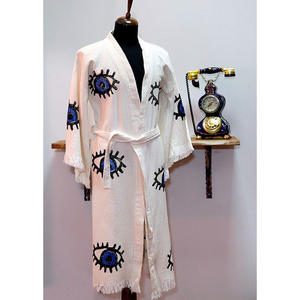 Albornoz Peshtemal con estampado de algodón de calidad superior Textil esencial para el hogar Hecho en Turquía Técnica tejida - Product Image 1