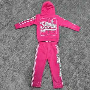 Conjunto Deportivo Personalizado de Estilo Urbano, Lavado, Grueso, Desgastado, con Sudadera con Cremallera y Pantalones Deportivos de Pierna Ancha para Hombre - Product Image 2