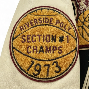 Veste universitaire vintage pour homme, manches en cuir et laine, logo brodé en chenille, vestes universitaires personnalisées, veste de baseball pour homme - Product Image 6