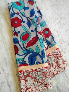 KALAMKARI NELLORE SOIE JARI BORDER SAREES AVEC BLOUSE - Product Image 5