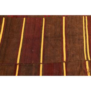 Vintage Rug, 6.1x10.4 ft Large Rug, <b>Brown</b> Red Kilim <b>Wool</b> Rug - Product Image 3