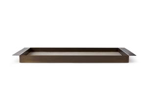 Plateau rectangulaire noir mat de luxe élégant poignée de collier en fer plateau de service décoratif polyvalent pour la maison cuisine matériau métallique - Product Image 2