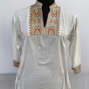 เอวยางยืดอัดจีบสำหรับใส่ลำลองพิมพ์ลายตะวันตกขนาดใหญ่ผลิตจากโรงงานแฟชั่นตะวันตกล่าสุด - Product Image 1