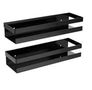High Quality Three-Tier Metal <b>Wall</b> Organizer <b>Basket</b> with Black Powder Coating Finish <b>for</b> <b>Storage</b> of Spices Bags Wholesale India - Product Image 2