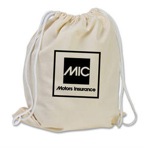 Sac à dos en toile de coton biologique avec cordon de serrage Sac en coton biologique personnalisé imperméable à la mode unisexe ouvert pour le shopping - Product Image 4