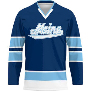 Jersey de Hockey Reversible sublimado personalizado con cuello en V y mangas largas, proveedor personalizado de Jersey de Hockey sobre hielo de Pakistán - Product Image 1