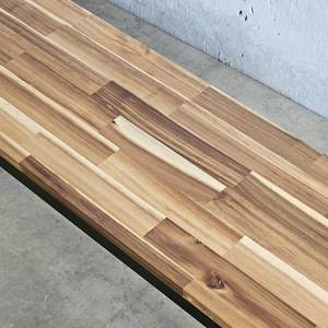 Acacia <b>Wood</b> Patio <b>Bench</b> with Iron Legs 120x40cm Modern Design GBD011 - Product Image 5