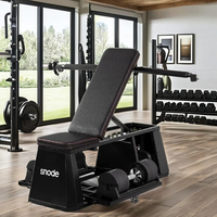 Snode Banc de musculation 4-en-1 réglable en acier allié, pliable, avec rangement pour haltères, station d'entraînement multi-angles, bancs et supports de musculation
