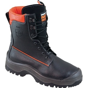 Botas de Seguridad Forestales NoRisk S3 SRC EN20345/EN17249 de Cuero Negro/Naranja, Talla 45, para Equipo de Supervivencia al Aire Libre - Product Image 1