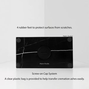 Urna de cremación de mármol Marquina negra genuina para cenizas humanas adultas, urna de mármol Maquina negra - Product Image 2