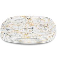Service de table Bataniya en mélamine de qualité supérieure, 6 pièces, anti-taches, triple revêtement, moderne, résistant aux bris