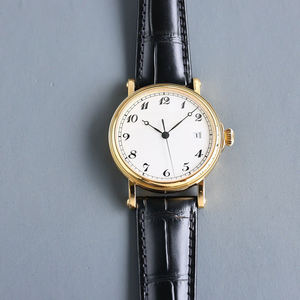Reloj Mecánico Automático Clásico para Hombre, con Caja de Oro de 18K, Correa de Cuero de Cocodrilo Negro, Visualización de Fecha, Formal y de Negocios - Product Image 1
