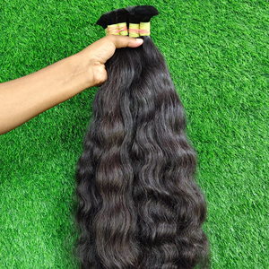 Extensiones de cabello humano ondulado Remy indio Cabello ondulado sedoso natural dibujado solo - Product Image 1