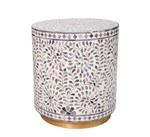 Tabouret artisanal incrusté de nacre pour salon, décoration d'hôtel, chambre à coucher et design intérieur – Tabouret fait main - Product Image 2