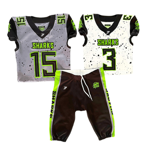 Ensemble d'uniformes de football américain réversible personnalisé, deux couleurs, nom brodé, maillot de haute qualité, uniformes de football américain - Product Image 1