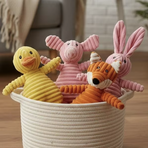 Giocattoli da Masticare per Cani e Gatti, Morbidi e Sicuri, in Tessuto Simil-Corduroy, Resistenti, 28*20 CM, Stampa Animali Cartoon, per Interni/Esterni - Product Image 1