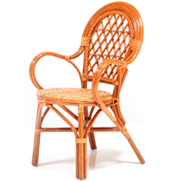 Chaise de salle à manger Bali Bistro en rotin poli moderne pour salles à manger élégantes et confortables dans la maison, l'appartement, l'hôtel, la villa