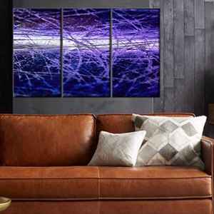 Modern Abstract Purple Canvas <b>Print</b> for Elegant <b>Bedroom</b> Decor,3P:Gallery Wrapped - Product Image 1