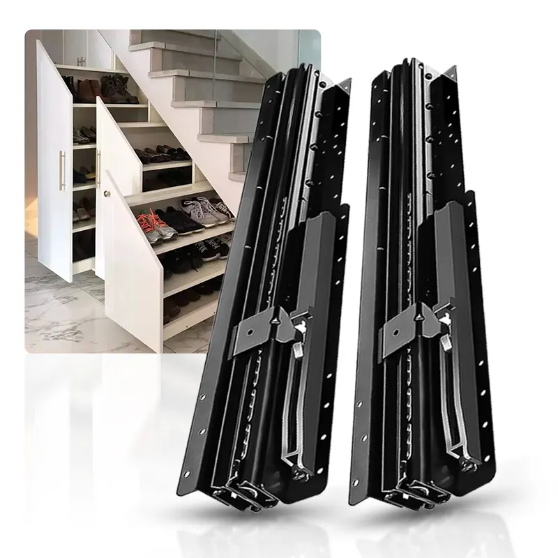 AOLISHENG Soft Close Bottom Mounted Drawer Slides Ball Bearings Full Extension Heavy Duty Stair Cabinet Glides Rails 120kg Load