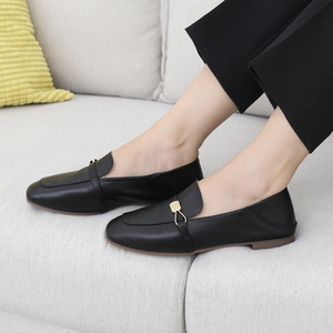 [JSHOE] Mocassins légers à bout carré Joanne en cuir de vache véritable, chaussures décontractées pour femmes, à assortir - Product Image 6