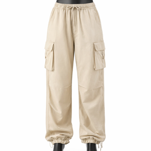 Pantalon cargo pour femme style jogger, taille élastique, bas de pantalon à revers, multi-poches, vente en gros, OEM ODM, directement de l'usine - Product Image 1