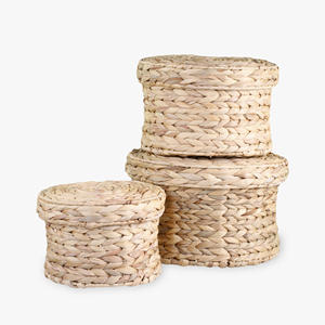 Boîte en jacinthe d'eau en gros avec couvercle, prix bas, boîte de rangement en fibre écologique - Product Image 1