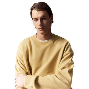 Sweat-shirt uni jaune de luxe pour homme, col rond, hiver 2025, haute qualité, 100% coton, écologique, 300g, pour impression personnalisée - Product Image 3