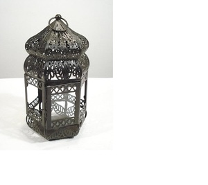 Black Design Metal and Glass <b>Candle</b> Lantern - Product Image 5