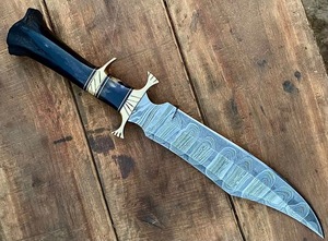 Imperial Enterprises Industrial Grade Hand Forged Damascus Hunting <b>Knife</b> <b>Bone</b> <b>Handle</b> Handmade Leather Sheath | OEM/ODM - Product Image 2