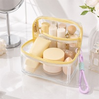 Pochette cosmétique transparente en PVC sur mesure, étanche, avec fermeture éclair, sac de maquillage, organiseur de toilette de voyage pour femmes, produits de beauté, OEM