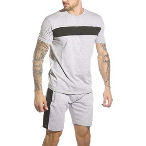 กางเกงขาสั้นยอดนิยมชุดเสื้อผ้าผู้ชาย OEM ออกแบบเองเสื้อยืดและกางเกงขาสั้นชุดผ้าฝ้ายขนาดบวกระบายอากาศสไตล์ไฮสตรีท - Product Image 6