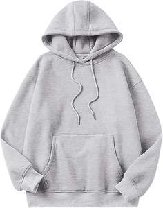 Sweatshirts à capuche unisexes en coton uni surdimensionné personnalisés col à capuche grande taille pour femmes en vrac à capuche - Product Image 1