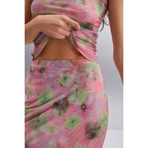 ETHIQUET Jaxie Jupe pour femme coupe ajustée en tulle à motifs aquatiques - Product Image 3