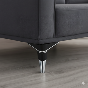 Pata de Mueble Triangular de Plástico Blanco Resistente de 19 cm con Tiras Cromadas, Diseño Moderno para Sofá, Hogar, Oficina y Armarios - Product Image 3