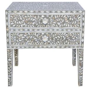 Incrustaciones de hueso de alta calidad y mesa de resina para sala de estar y uso de habitación y almacenamiento de oficina con cajones y pulido a mano - Product Image 6