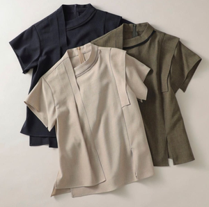 Nuova Camicia Estiva da <span class=keywords><strong>Donna</strong></span> 2026, Taglia Grande, Vestibilità Comoda, Collo Asimmetrico, <span class=keywords><strong>Blusa</strong></span> Casual <span class=keywords><strong>Beige</strong></span> - Product Image 6