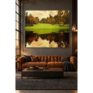 Impression sur toile Fida : Arbres d'automne reflétés dans un lac - Product Image 2