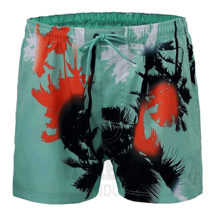 กางเกงขาสั้นลำลองสำหรับผู้ชายสไตล์ไฮสตรีทชุดว่ายน้ำผ้าแคนวาสแห้งเร็วระบายอากาศได้ดีในฤดูร้อนกางเกงขาสั้นสีพื้น - Product Image 2