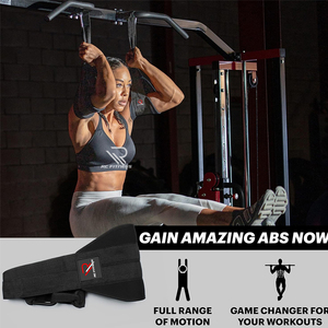 High Quality Adjustable Arm Supports Hanging Ab Straps for Core <b>Strength</b> <b>Training</b> Padded Bodyweight Exercises Made Rubber - Product Image 4