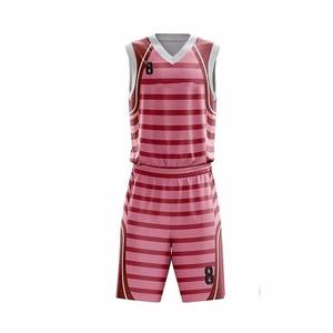 Maillot de basket-ball rayé à Sublimation, vêtements de sport de haute qualité, prix bas, ensembles d'uniformes de basket-ball pour hommes, 2022 - Product Image 3